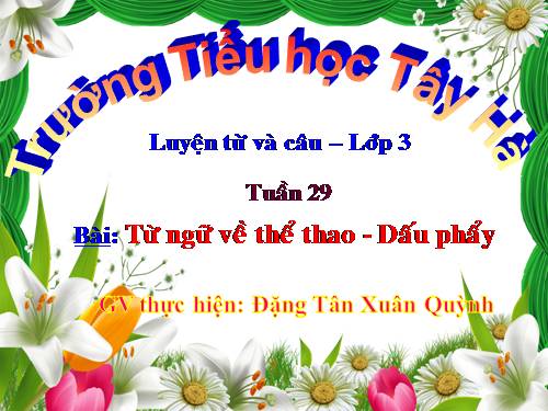 Tuần 29. MRVT: Thể thao. Dấu phẩy