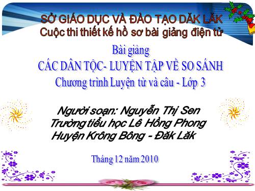 Tuần 15. MRVT: Các dân tộc. Luyện đặt câu có hình ảnh so sánh