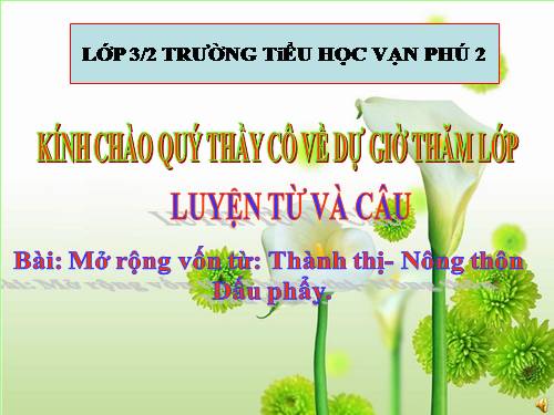 Tuần 16. MRVT: Thành thị - Nông thôn. Dấu phẩy