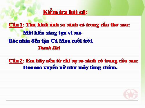 Tuần 5. So sánh