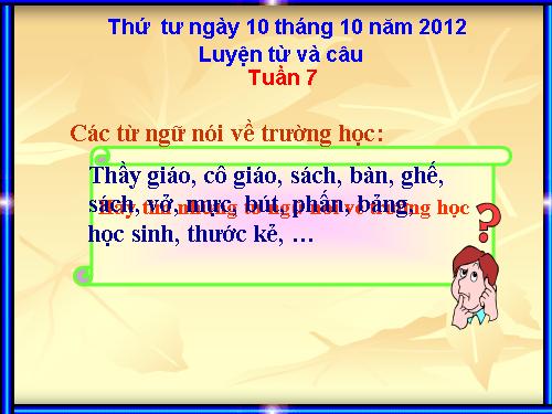 Tuần 7. Ôn tập về từ chỉ hoạt động, trạng thái. So sánh