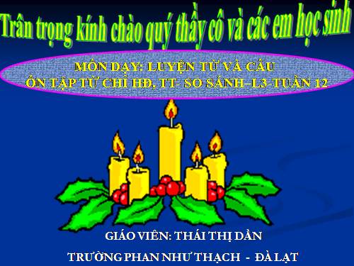 Tuần 12. Ôn tập về từ chỉ hoạt động, trạng thái. So sánh
