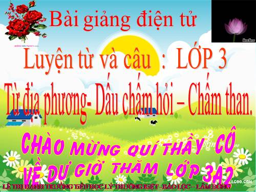 Tuần 13. MRVT: Từ địa phương. Dấu chấm hỏi, chấm than