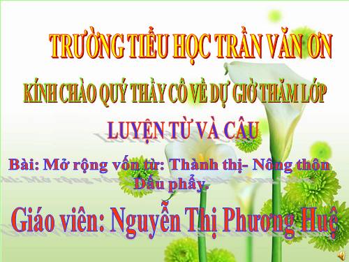 Tuần 16. MRVT: Thành thị - Nông thôn. Dấu phẩy