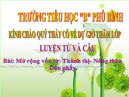 Tuần 16. MRVT: Thành thị - Nông thôn. Dấu phẩy