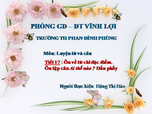 Tuần 17. Ôn về từ chỉ đặc điểm. Ôn tập câu Ai thế nào? Dấu phẩy