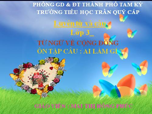 Tuần 8. MRVT: Cộng đồng. Ôn tập câu Ai làm gì?