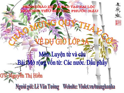 Tuần 31. MRVT: Các nước. Dấu phẩy