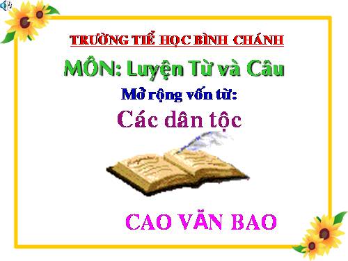 Tuần 15. MRVT: Các dân tộc. Luyện đặt câu có hình ảnh so sánh