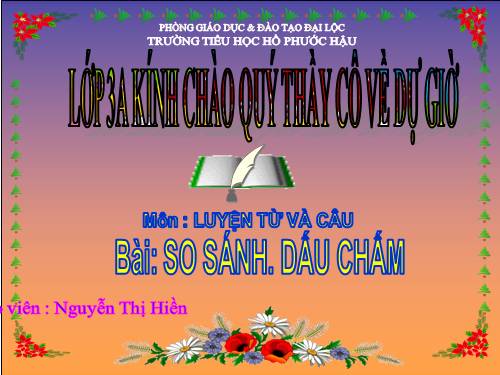 Tuần 10. So sánh. Dấu chấm