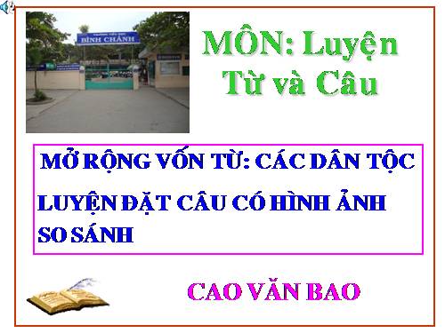 Tuần 15. MRVT: Các dân tộc. Luyện đặt câu có hình ảnh so sánh