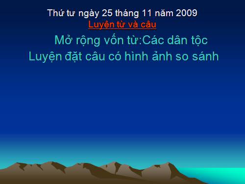 Tuần 15. MRVT: Các dân tộc. Luyện đặt câu có hình ảnh so sánh