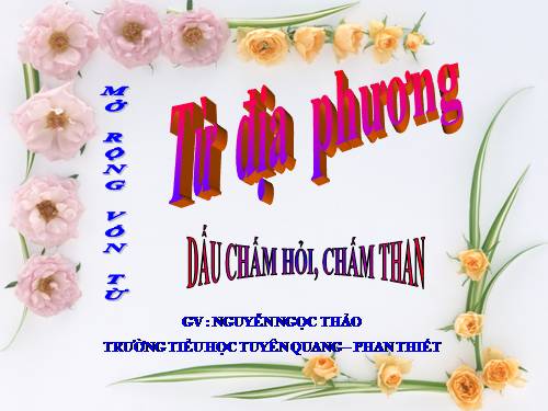 Tuần 13. MRVT: Từ địa phương. Dấu chấm hỏi, chấm than