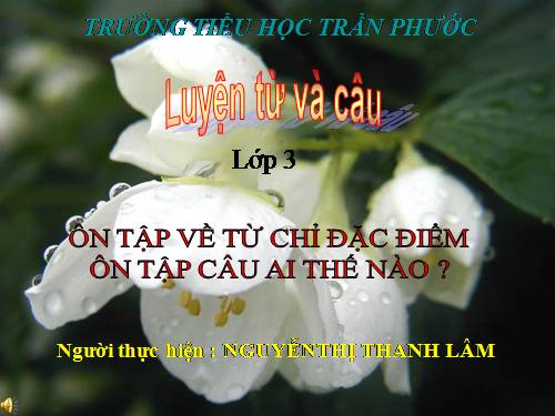Tuần 14. Ôn tập về từ chỉ đặc điểm. Ôn tập câu Ai thế nào?