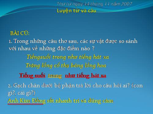 Tuần 15. MRVT: Các dân tộc. Luyện đặt câu có hình ảnh so sánh
