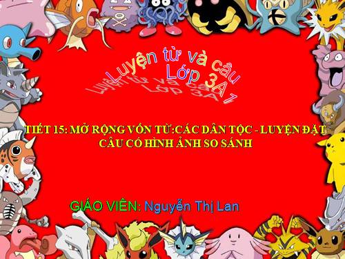 Tuần 15. MRVT: Các dân tộc. Luyện đặt câu có hình ảnh so sánh