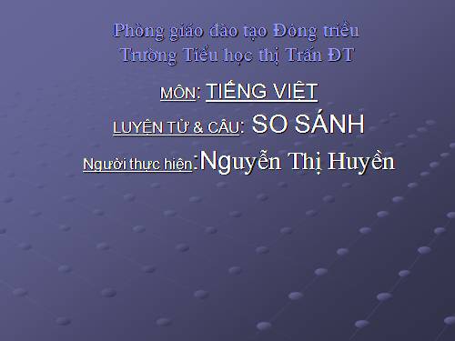 Tuần 5. So sánh