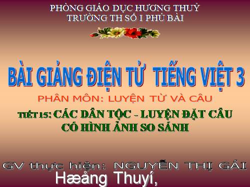 Tuần 15. MRVT: Các dân tộc. Luyện đặt câu có hình ảnh so sánh
