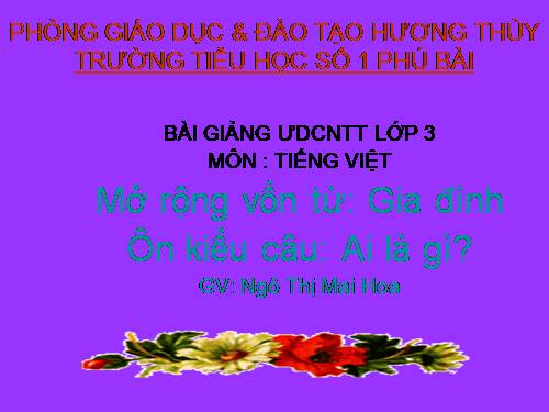 Tuần 4. MRVT: Gia đình. Ôn tập câu: Ai là gì?