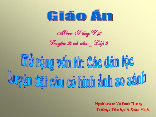 Tuần 15. MRVT: Các dân tộc. Luyện đặt câu có hình ảnh so sánh