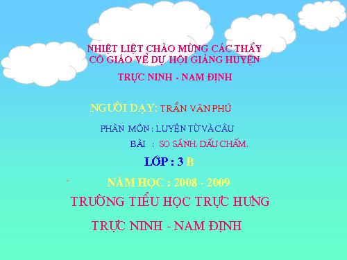 Tuần 10. So sánh. Dấu chấm