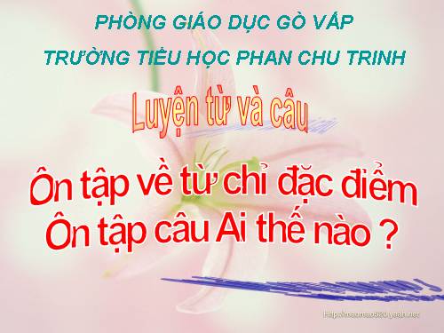 Tuần 14. Ôn tập về từ chỉ đặc điểm. Ôn tập câu Ai thế nào?
