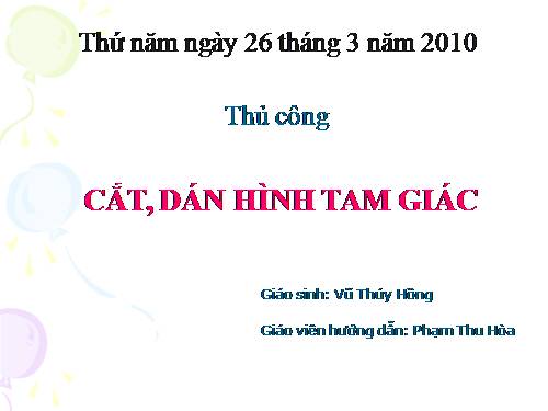 Bài 21. Cắt, dán hình tam giác