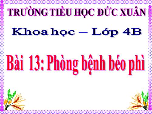 Bài 13. Phòng bệnh béo phì
