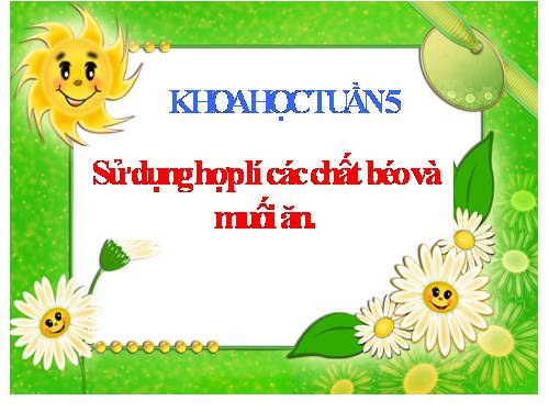 Bài 9. Sử dụng hơp lí các chất béo và muối ăn