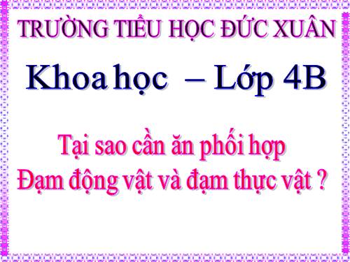Bài 8. Tại sao cần ăn phối hợp đạm động vật và đạm thực vật?