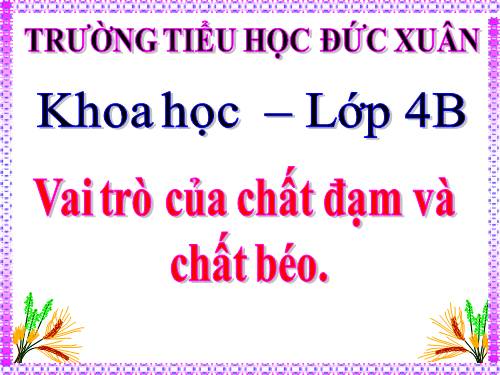 Bài 5. Vai trò của chất đạm và chất béo