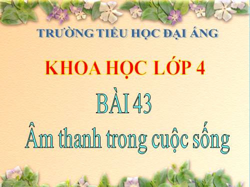 Bài 43. Âm thanh trong cuộc sống