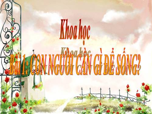Bài 1. Con người cần gì để sống?