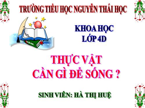 thực vật cần gì để sống