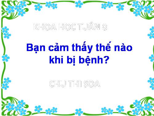 Bài 15. Bạn cảm thấy thế nào khi bị bệnh?