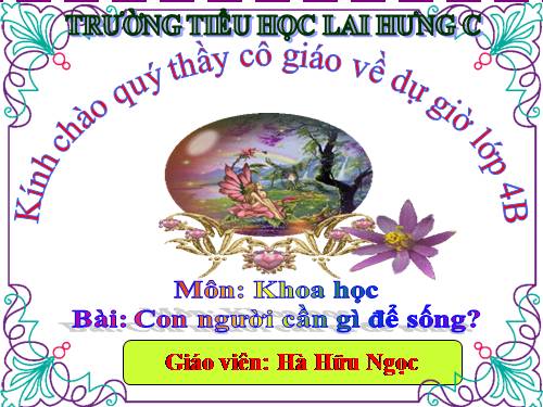 Bài 1. Con người cần gì để sống?