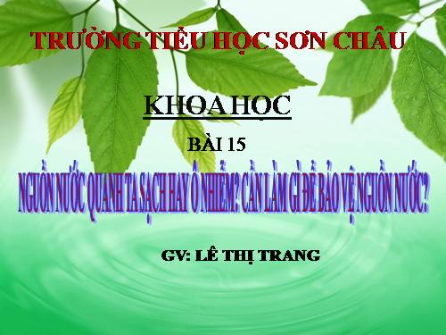 Bài 28. Bảo vệ nguồn nước