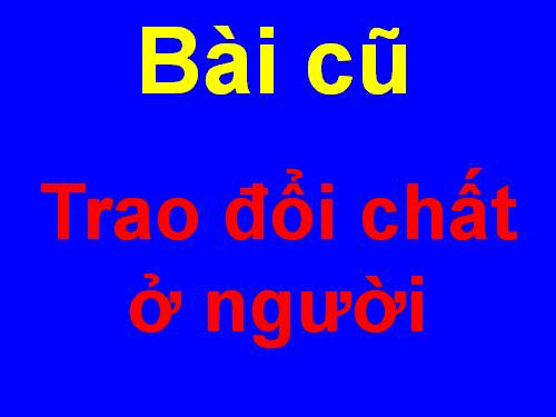 Bài 3. Trao đổi chất ở người (tiếp theo)