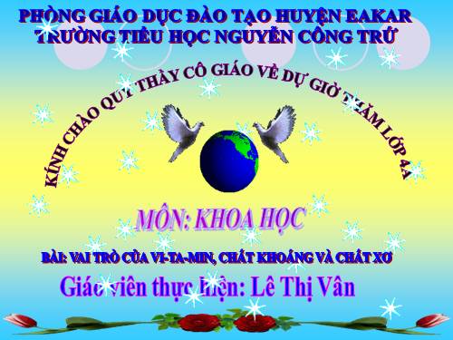 Bài 6. Vai trò của vi-ta -min, chất khoáng và chất xơ