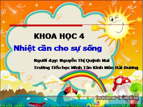 Bài 54. Nhiệt cần cho sự sống