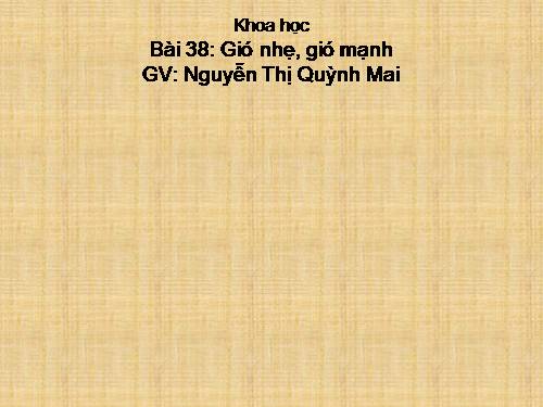 Bài 38. Gió nhẹ, gió mạnh. Phòng chống bão