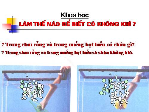 Bài 30. Làm thế nào để biết có không khí?