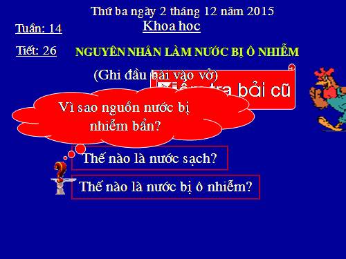 Bài 26. Nguyên nhân làm nước bị ô nhiễm