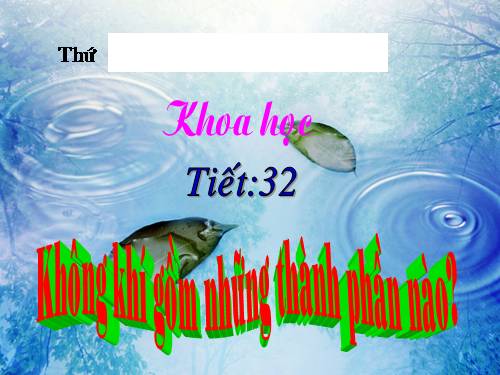 Bài 32. Không khí gồm những thành phần nào?