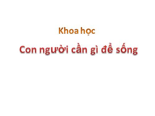 Bài 1. Con người cần gì để sống?