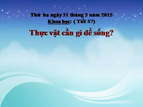 Bài 57. Thực vật cần gì để sống?