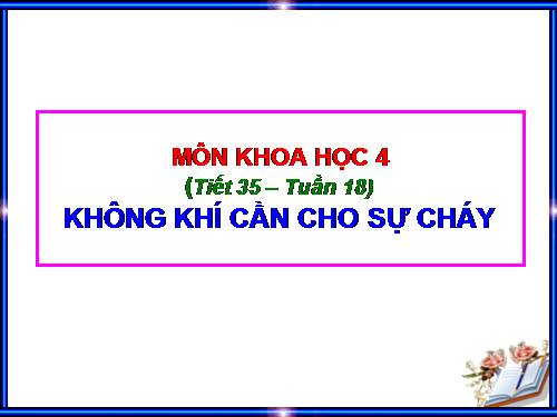 Bài 35. Không khí cần cho sự cháy