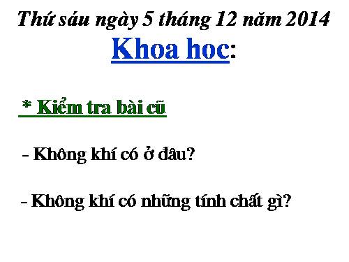 Bài 32. Không khí gồm những thành phần nào?