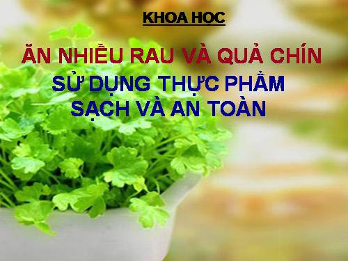 Bài 10. Ăn nhiều rau và quả chín, sử dụng thực phẩm sạch và an toàn