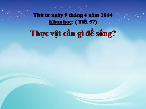 Bài 57. Thực vật cần gì để sống?